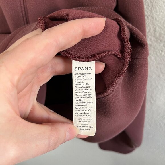 Spanx AirEssentials Half-Zip Pullover Sweatshirt Chocolate Brown Size 2X - Picture 9 of 12